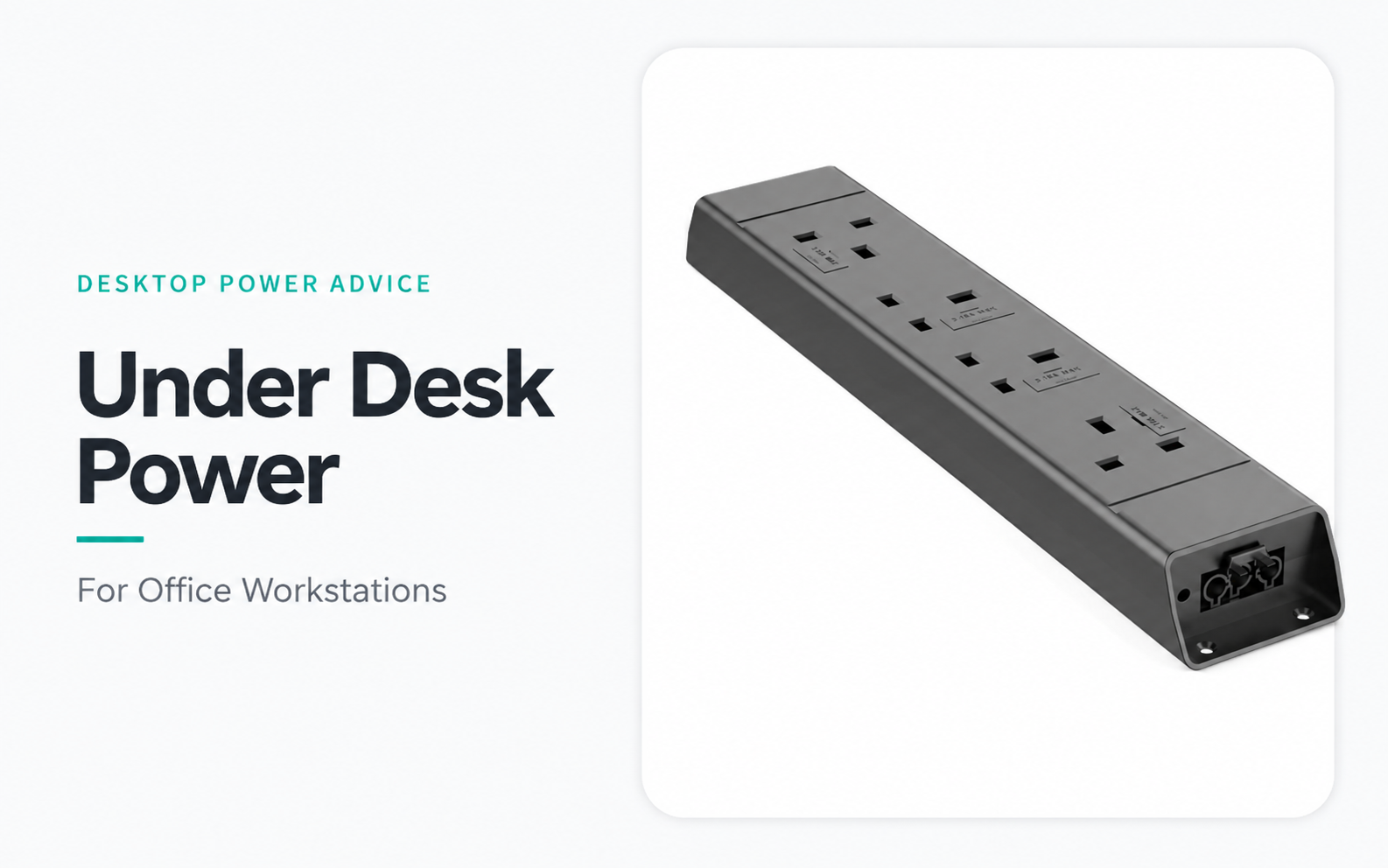 Malmo four socket under desk power unit for office workstations