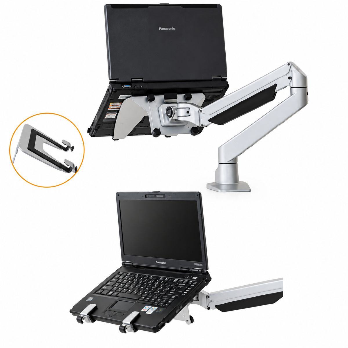 Iris Laptop Holder Attachment (Silver) - Desktop Power