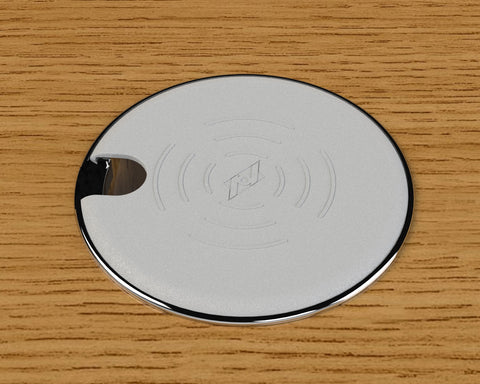 Punto Plus In Desk Wireless Charger - White - Desktop Power