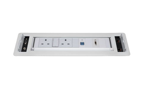 Rotadock - 2 Power, DSC USB, HDMI, 2 Cat6, sVGA & Audio Couplers - Clearance - Desktop Power